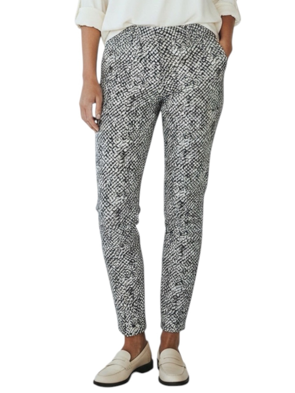 J. McLAUGHLIN Snakeskin Animal Print Skinny Pants in Blue/Cream/Tan Size 10–WOW